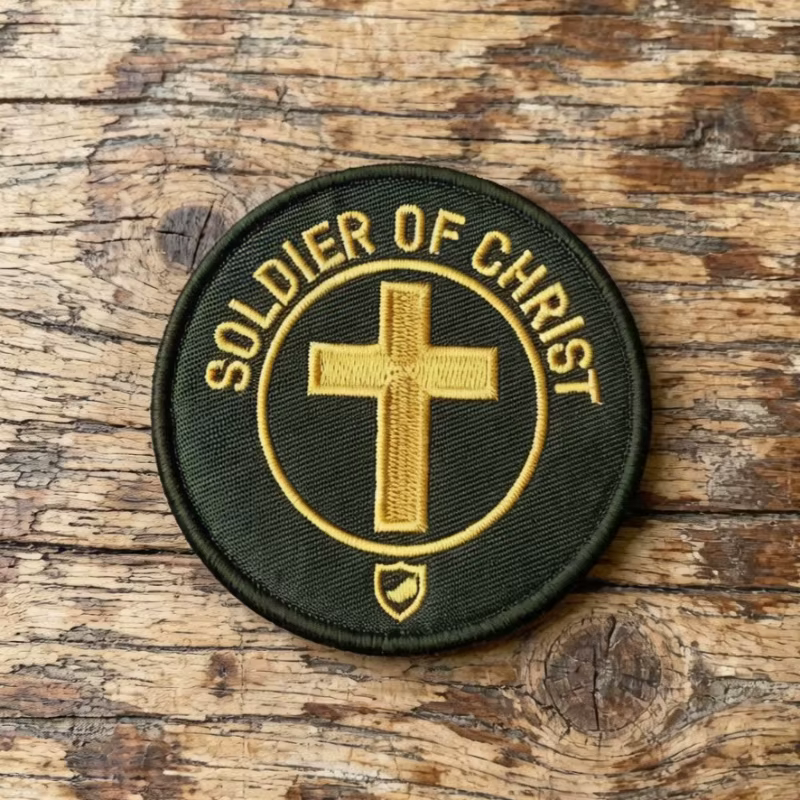 Parche táctico bordado cruz cristiana Deus Vult para chaquetas