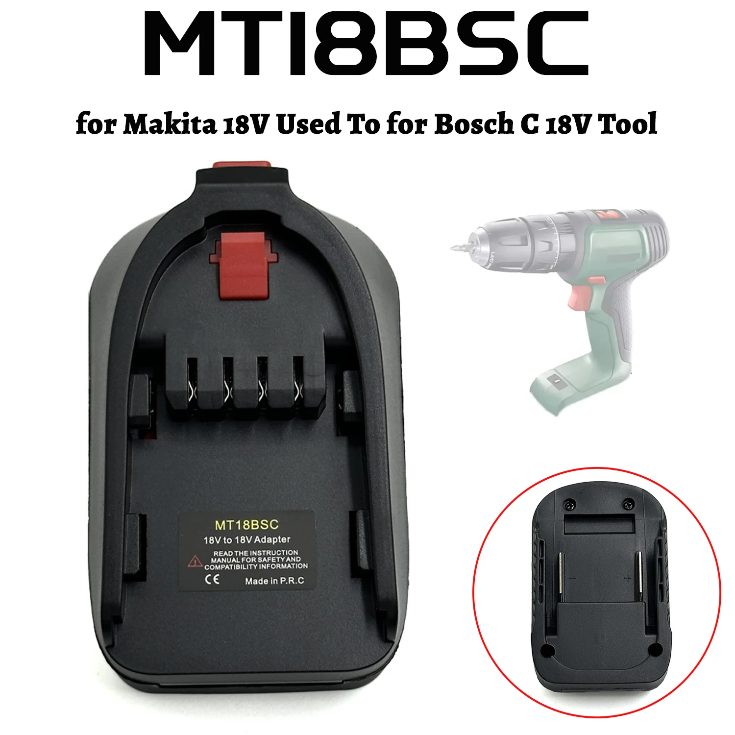Adaptador convertidor MT18BSC negro para batería Makita y herramienta Bosch Green Home