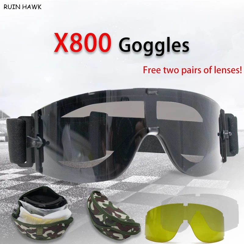 Gafas Tácticas X800 antipolvo y antiviento para tiro de aire