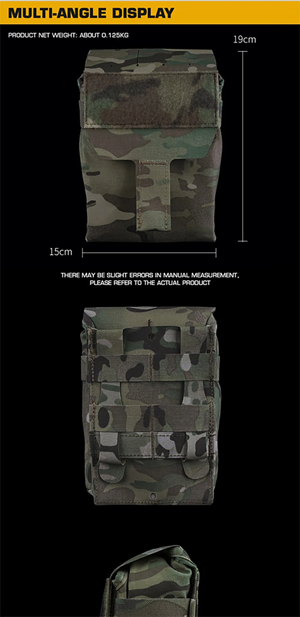 Vista de la bolsa táctica y su diseño de uso