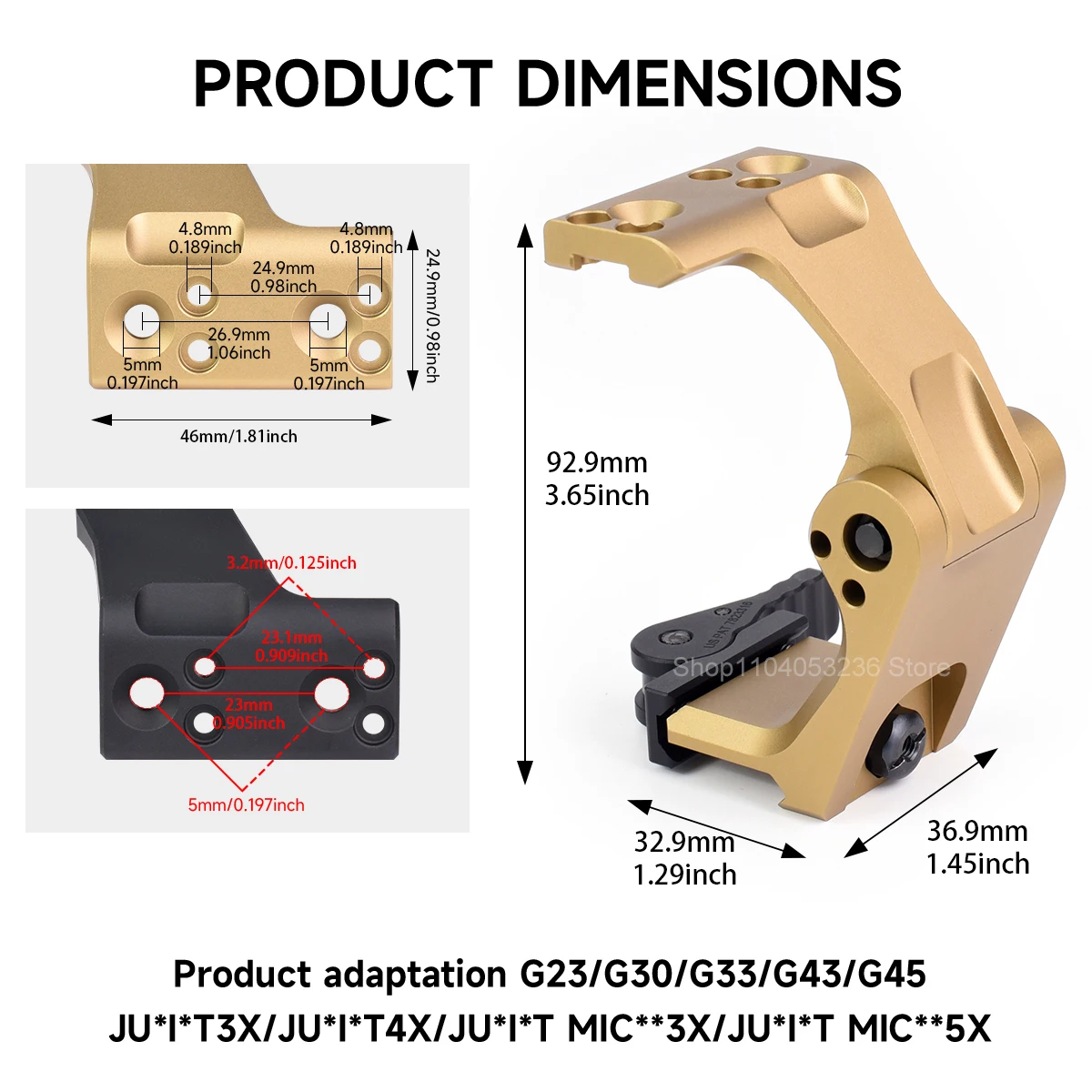 Mira telescópica Tactical 558+G33 con montaje FAST FTC y QD plegable - imagen 4