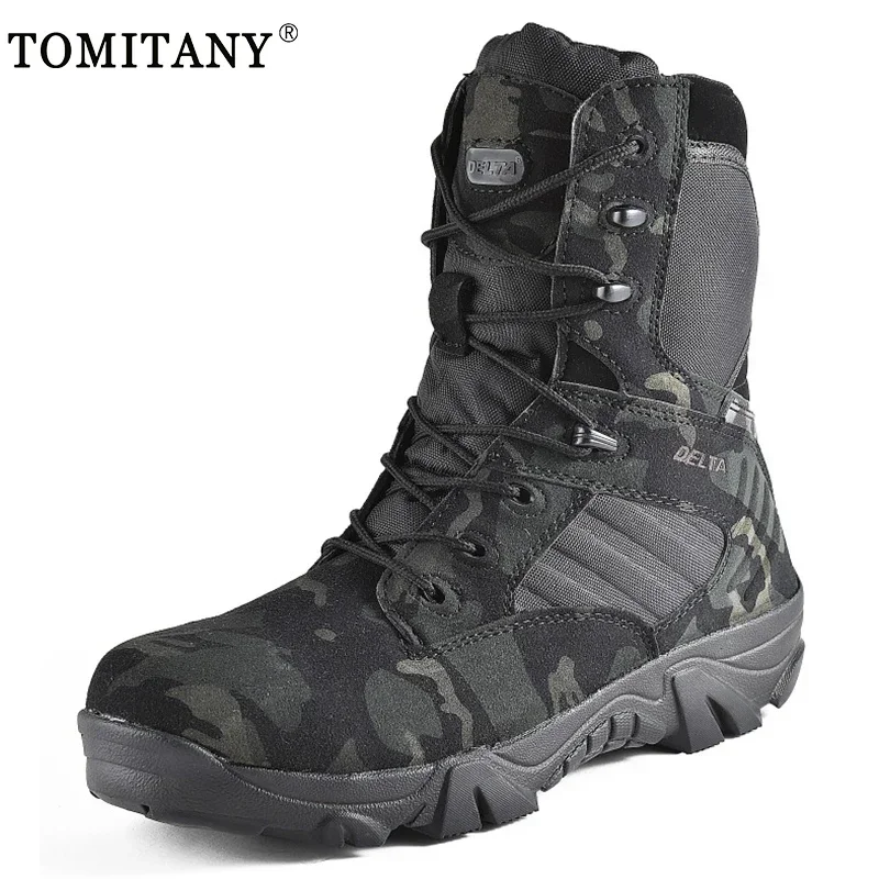 Botas tácticas para hombre en camuflaje, seguridad laboral y moto