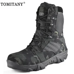 Botas tácticas para hombre en camuflaje, seguridad laboral y moto