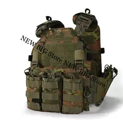 Chaleco táctico MOLLE Flecktarn panel triple nailon anti salpicaduras