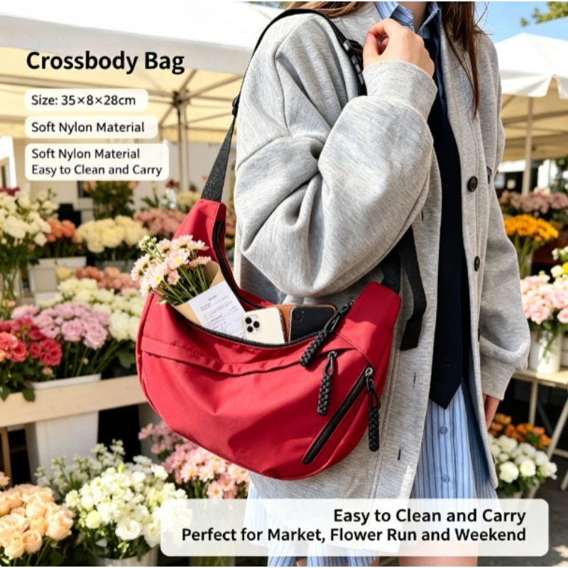 Bolso cruzado dumpling ligero de gran capacidad, para mujer - imagen 3