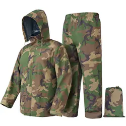 Traje impermeable caza ligero chaqueta y pantalón con cinturón