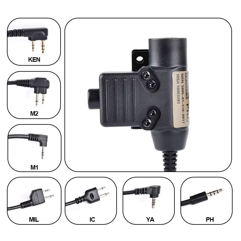 WADSN Adaptador PTT U94 para auriculares tácticos COMTAC/Earmor - imagen 3