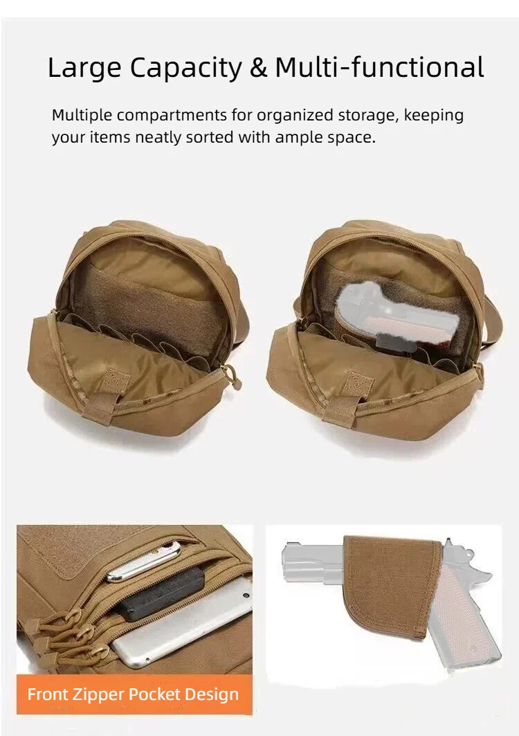 Bolso táctico bandolera EDC oculto para senderismo y caza - imagen 2