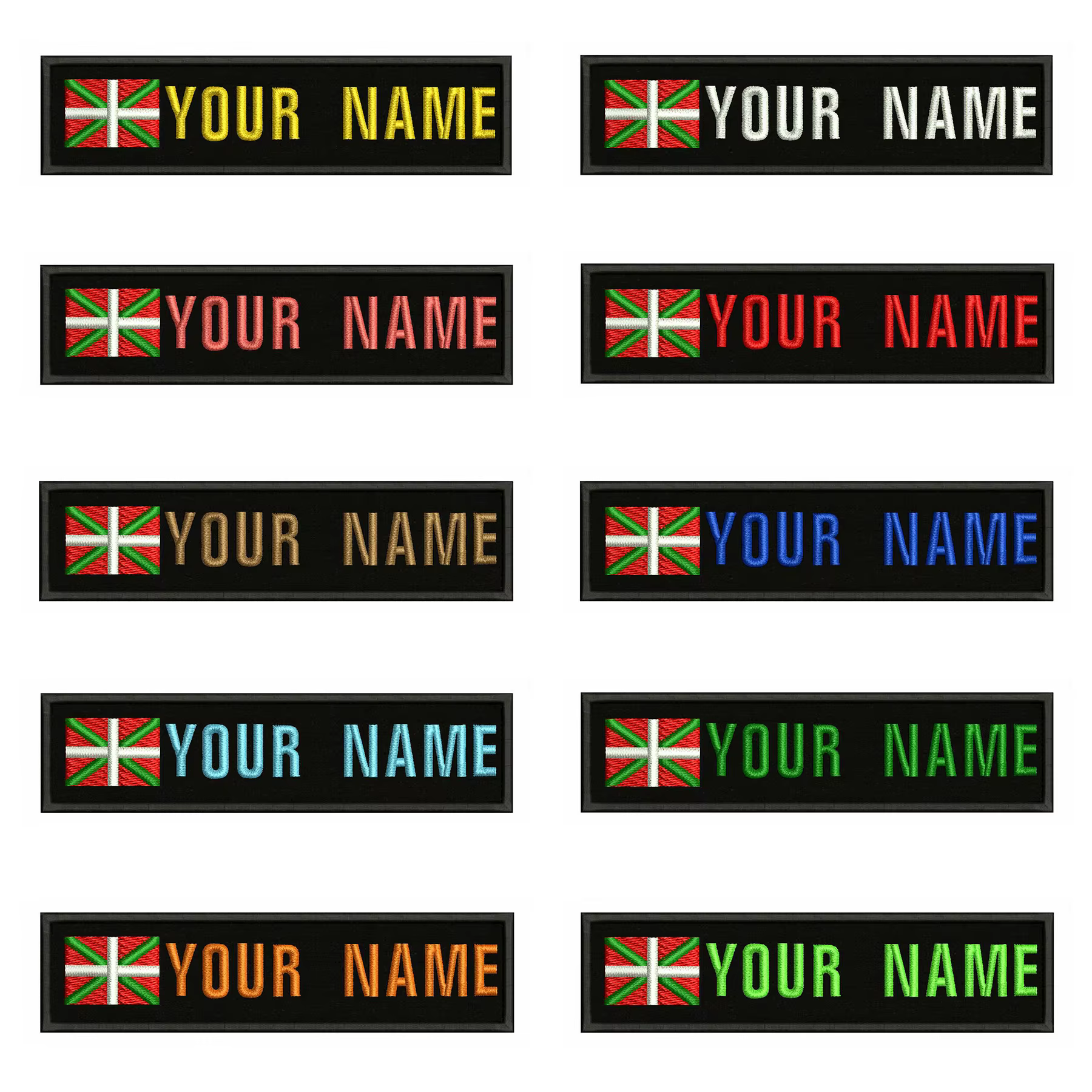 Parche táctico MOLLE bordado Bandera Vasca con nombre personalizado - imagen 2