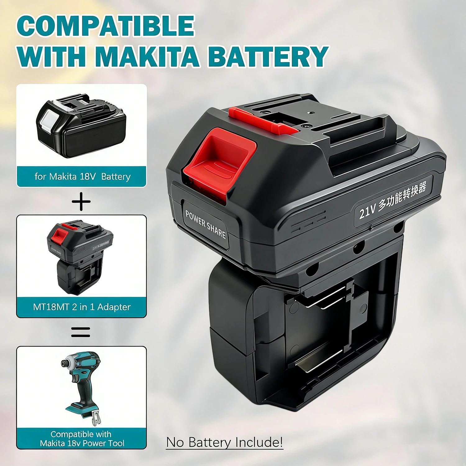 Adaptador de batería Makita 18V para taladro y llave impacto - imagen 3