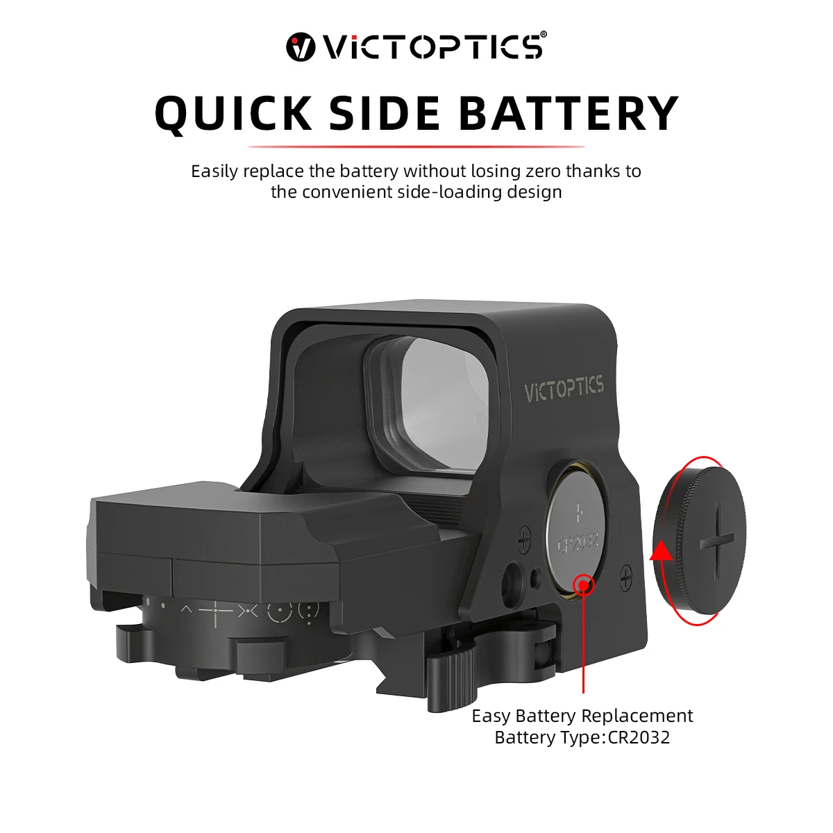 Victoptics Omega 1x mira telescópica táctica punto rojo con retículas - imagen 5