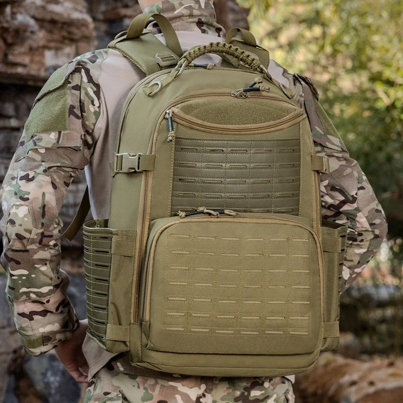 Mochila táctica MOLLE camuflaje ripstop para caza y senderismo - imagen 5