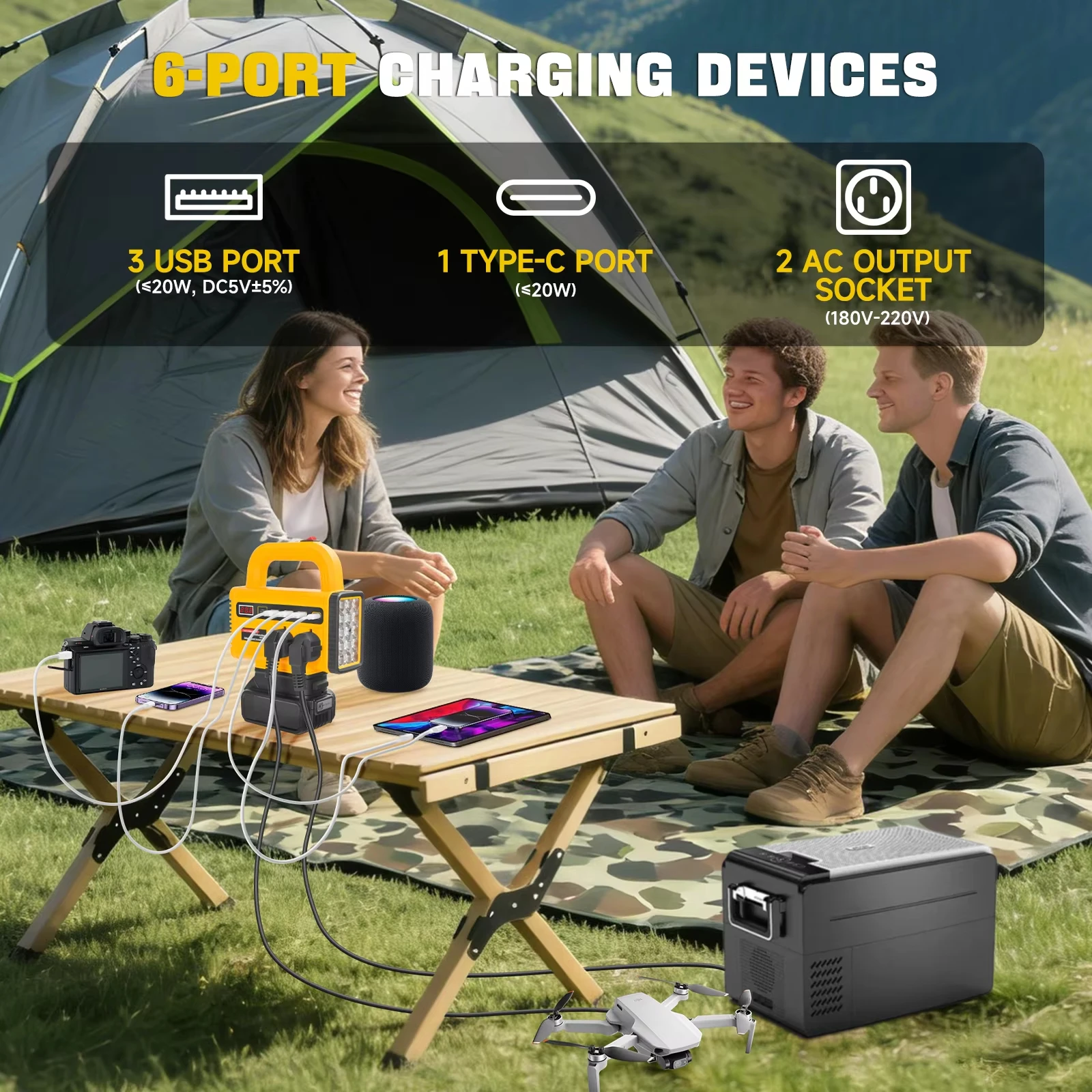 Inversor DeWalt de 150 W para batería de 20 V, salida 220 V y USB-C - imagen 5