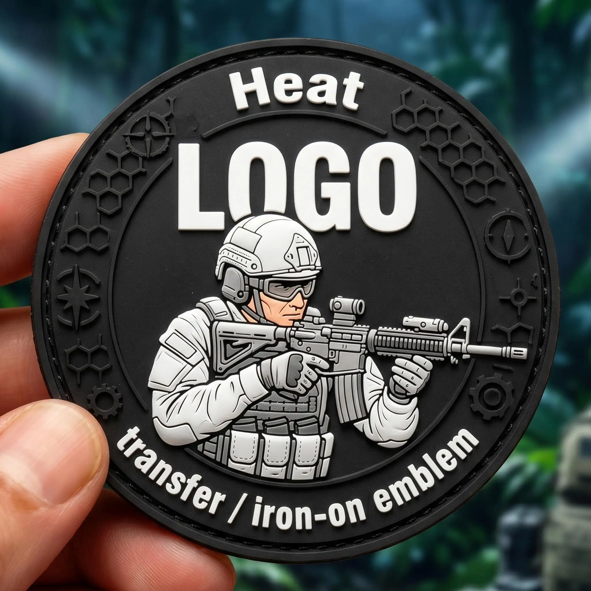 Parche termoadhesivo 3D silicona con velcro y logotipo personalizable - imagen 3