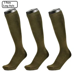 Calcetines militares deportivos verdes hasta la rodilla para hombre