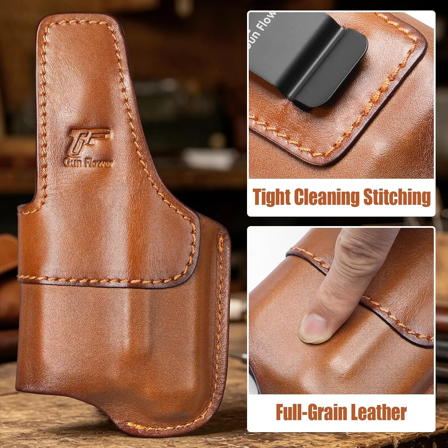 Funda IWB cuero para pistola Taurus G3C/G2C/G2S diestra - imagen 5