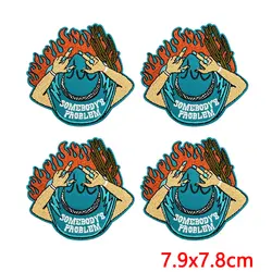 Parche termoadhesivo calavera ajedrez y labios retro occidental