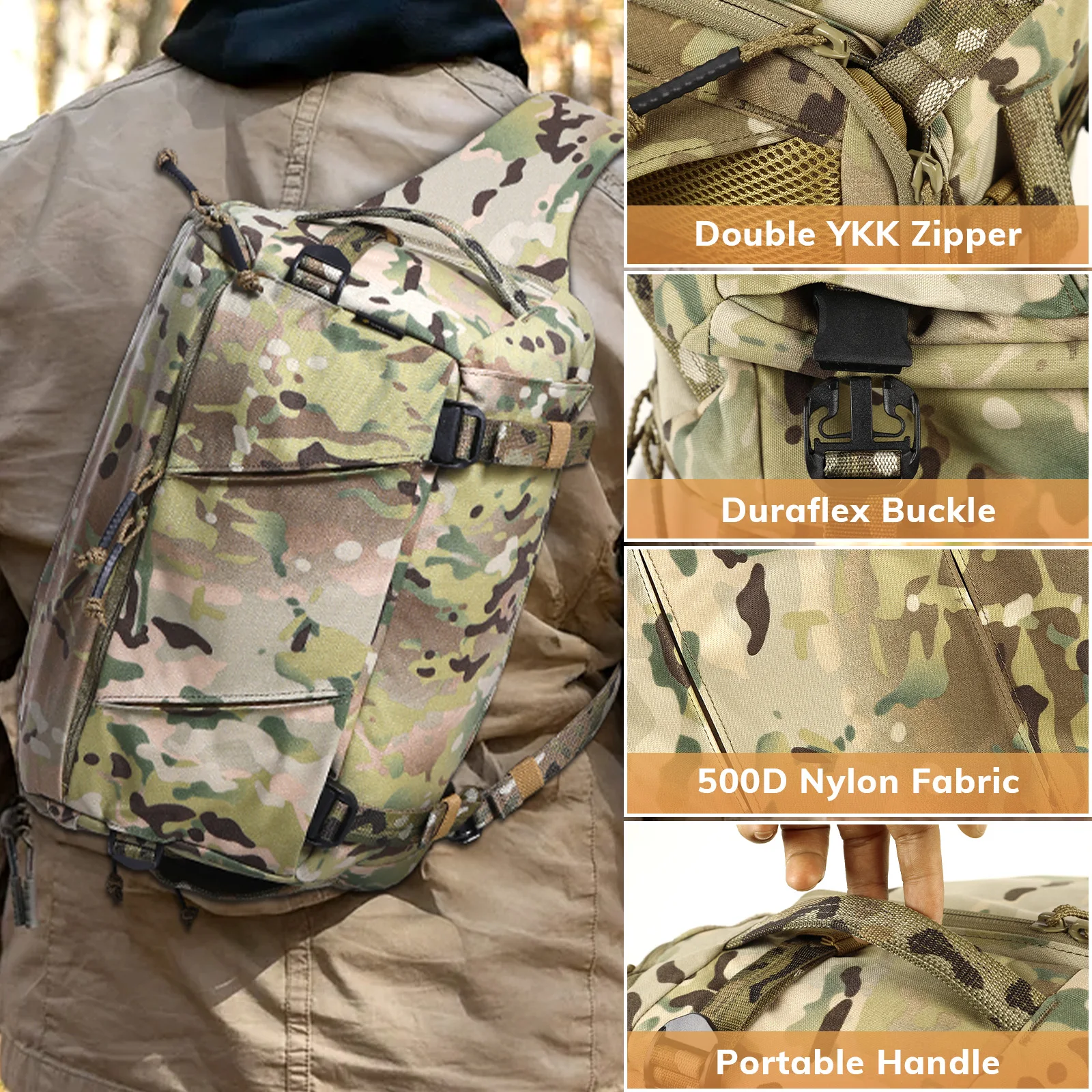 VOTAGOO Bolso táctico bandolera EDC transporte oculto ligero - imagen 4
