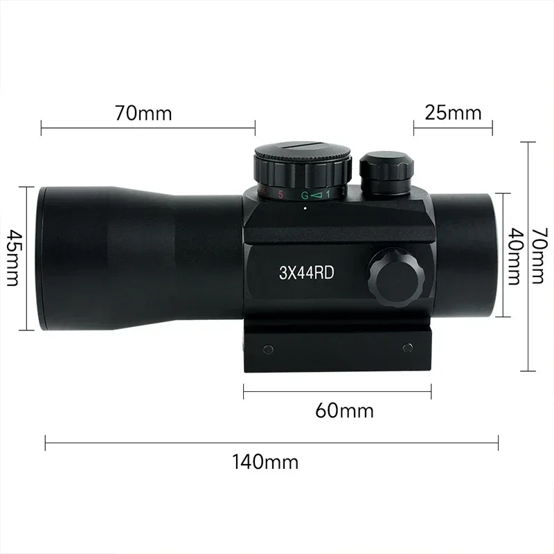 Mira reflex compacta para caza y airsoft, compatible Picatinny - imagen 4