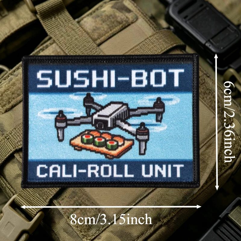 SUSHI-BOT CALI-ROLL UNIT parche táctico gancho y bucle decorativo - imagen 3