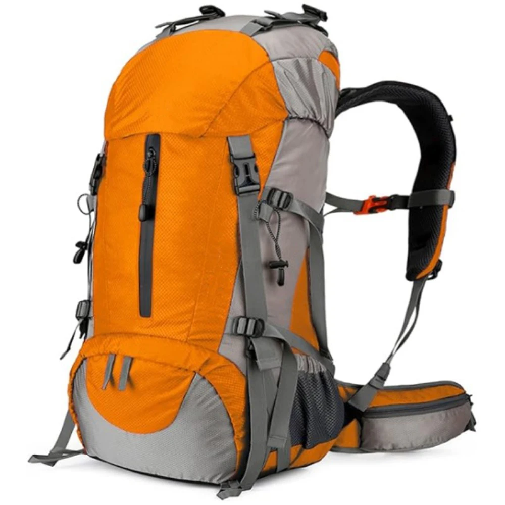 Vista lateral de la mochila con dimensiones