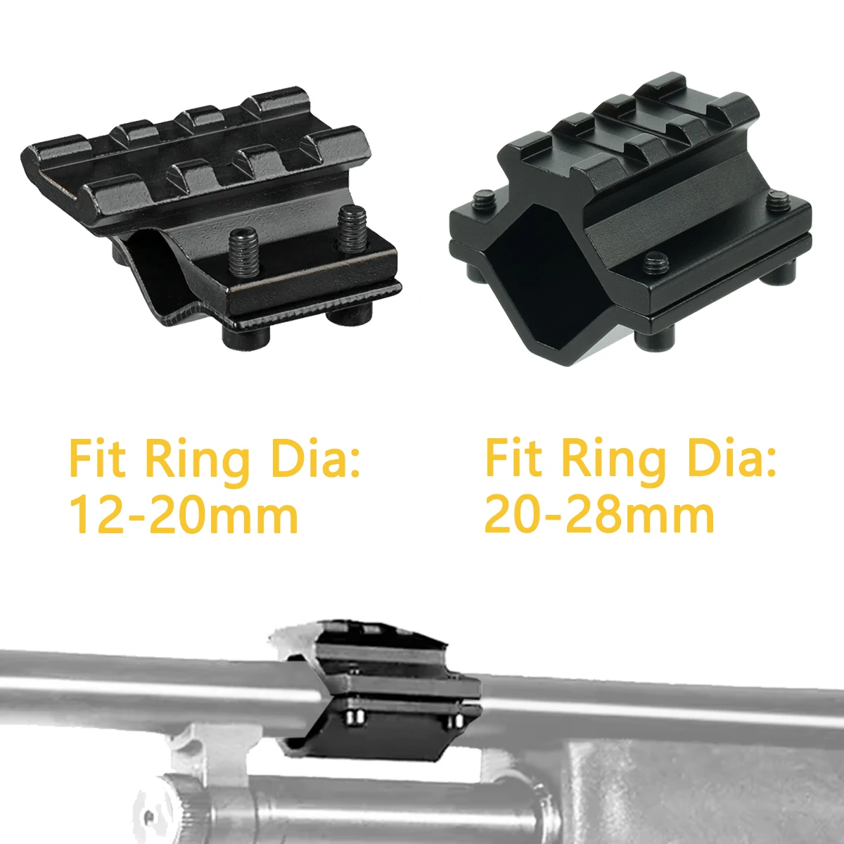 Adaptador metálico ajustable para riel Picatinny – montaje táctico - imagen 4