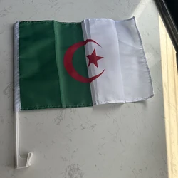 Bandera de Argelia para coche de poliéster con asta plástica ondeante