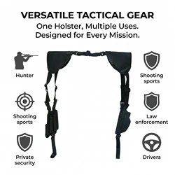 Funda de hombro ajustable pistola portación vertical con cargadores