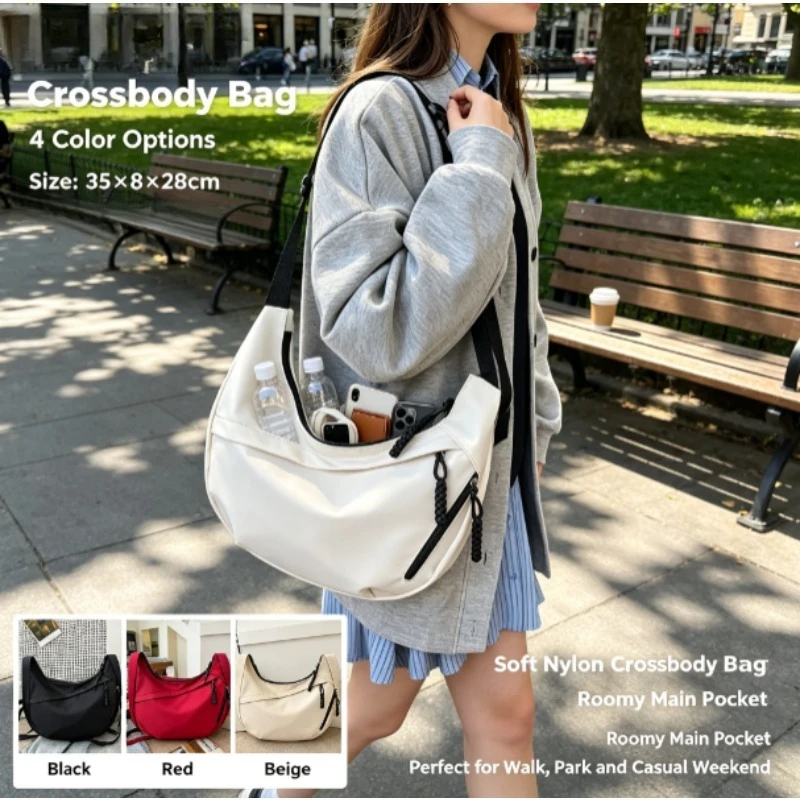 Bolso cruzado dumpling ligero de gran capacidad, para mujer - imagen 2