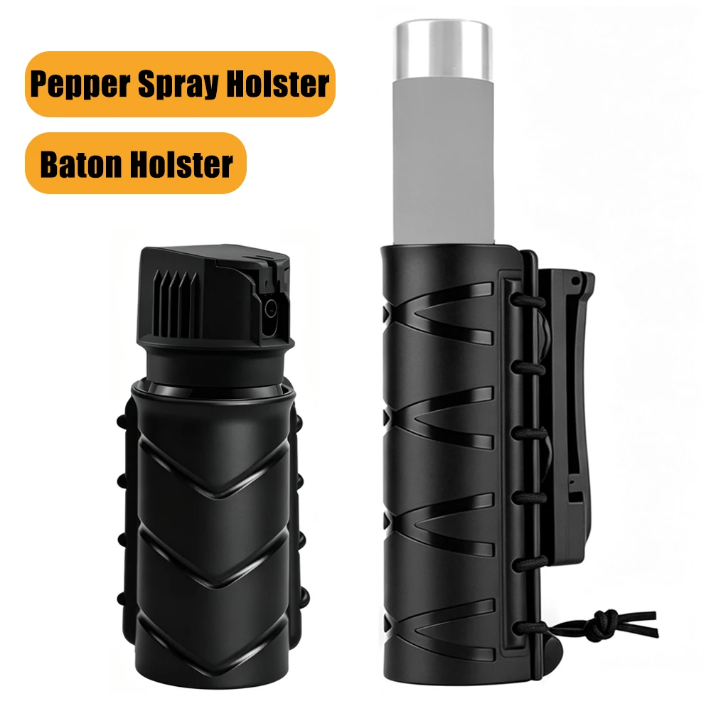 Porta porras 360° giratorio con clip MOLLE – Funda universal para bastón y spray - imagen 4