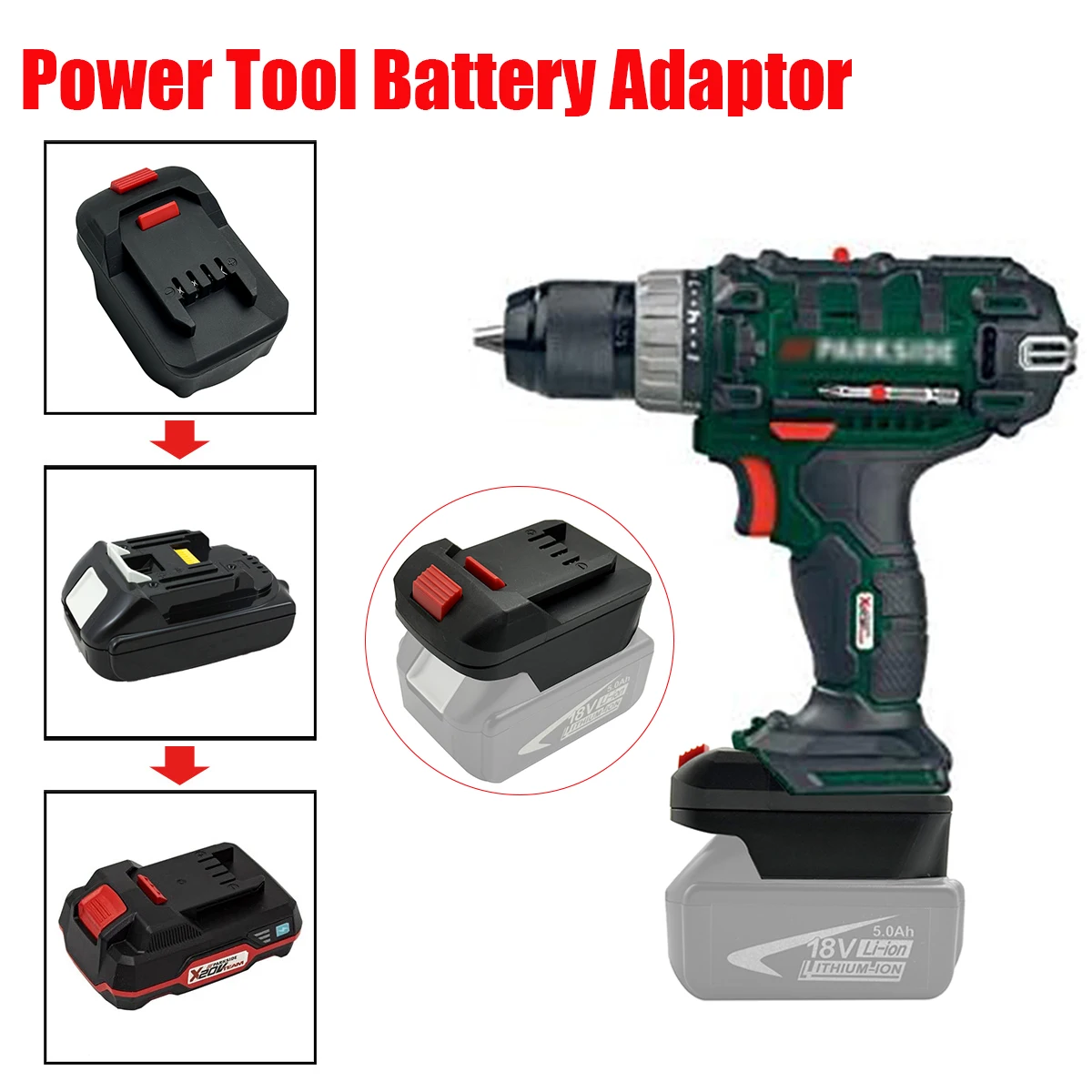 Adaptador batería Makita 18V a Parkside X20V convertidor mejorado - imagen 5
