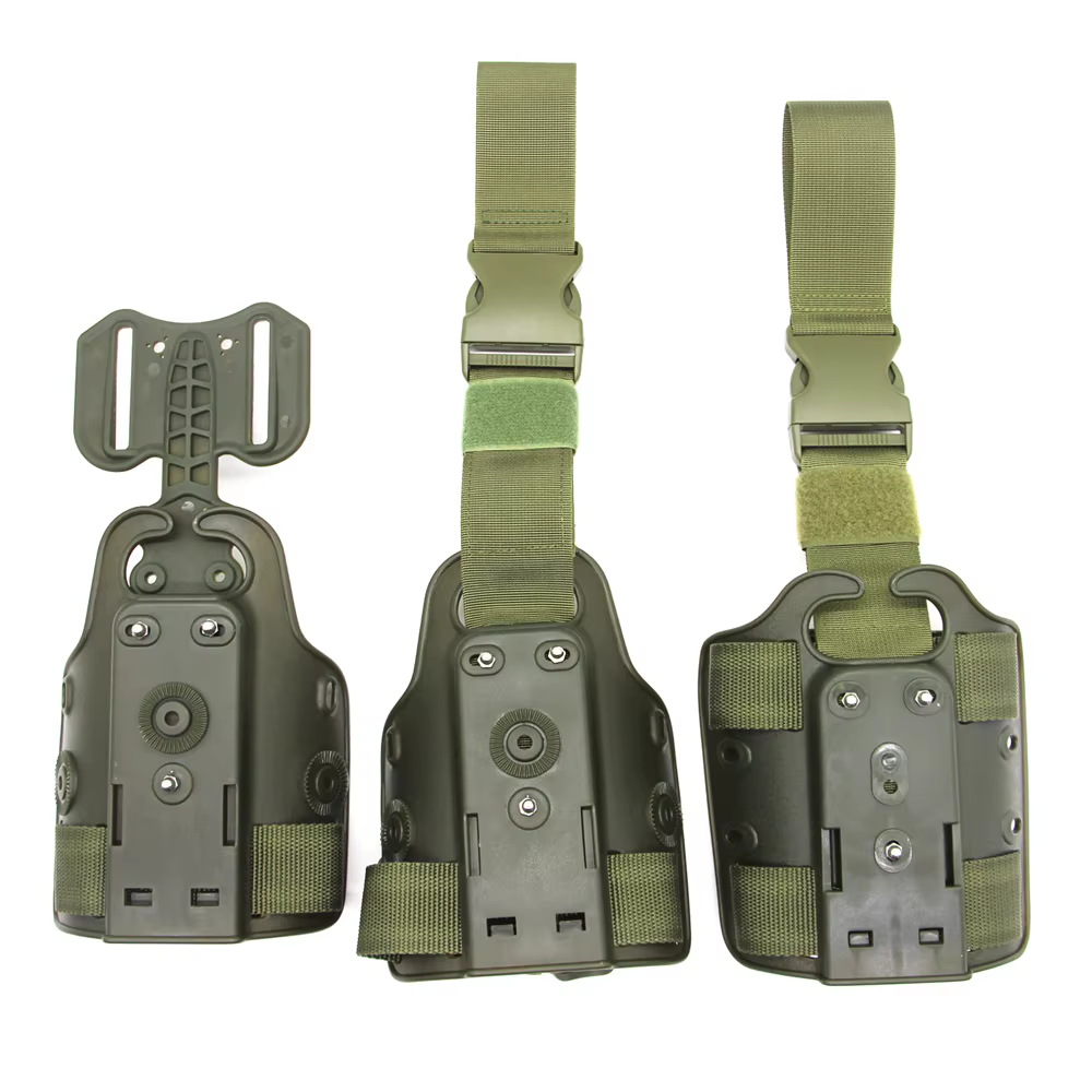 Plataforma drop leg MOLLE verde con arnés de pierna - imagen 4