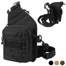 Funda pierna táctica nylon 900D con bandolera y hebilla rápida - Caza y tiro