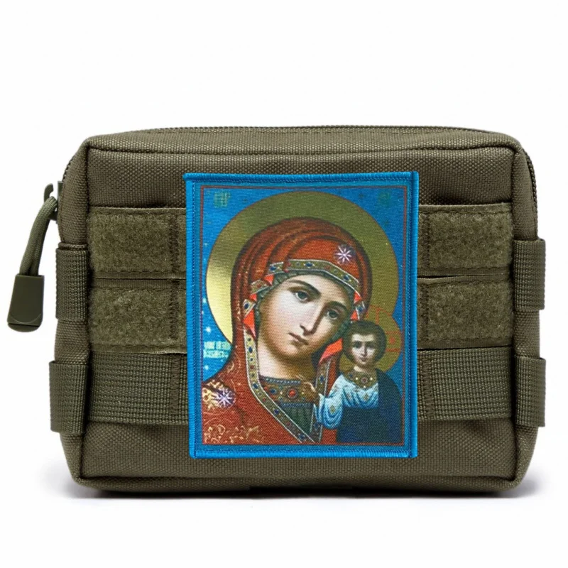 Parche militar gancho y bucle Jesús y Virgen para mochila - imagen 3