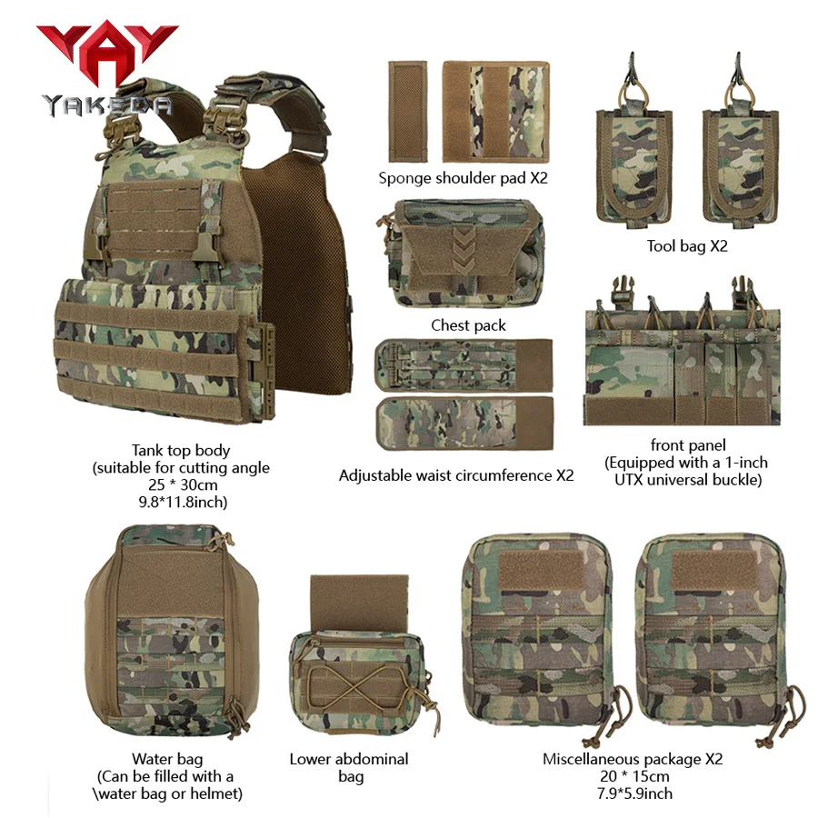 YAKEDA Chaleco camuflaje táctico CS multifuncional entrenamiento - imagen 5