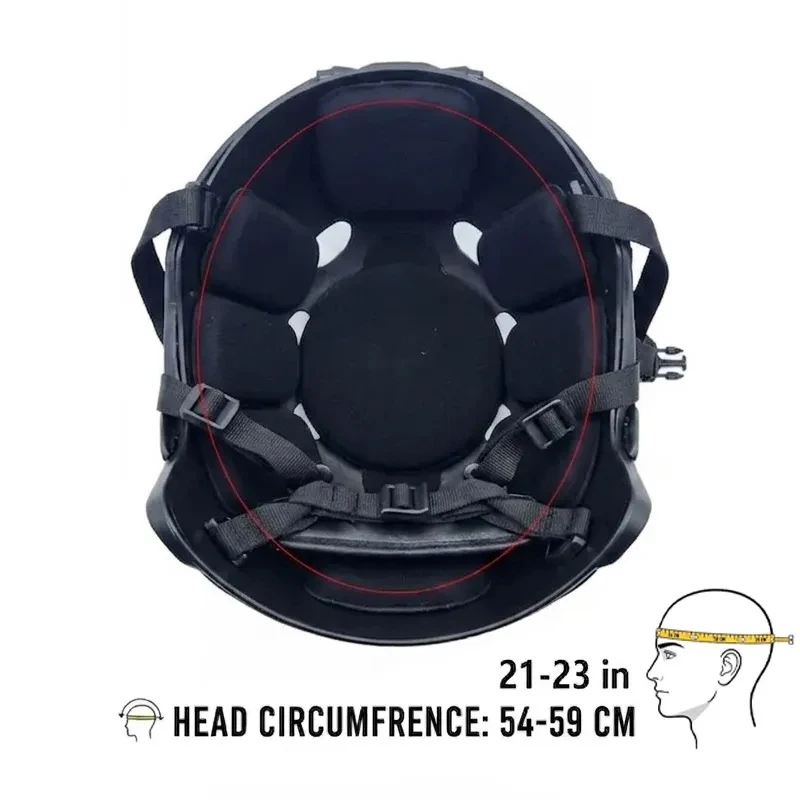 Casco táctico Fast PJ ABS con almohadillas y funda protectora - imagen 5