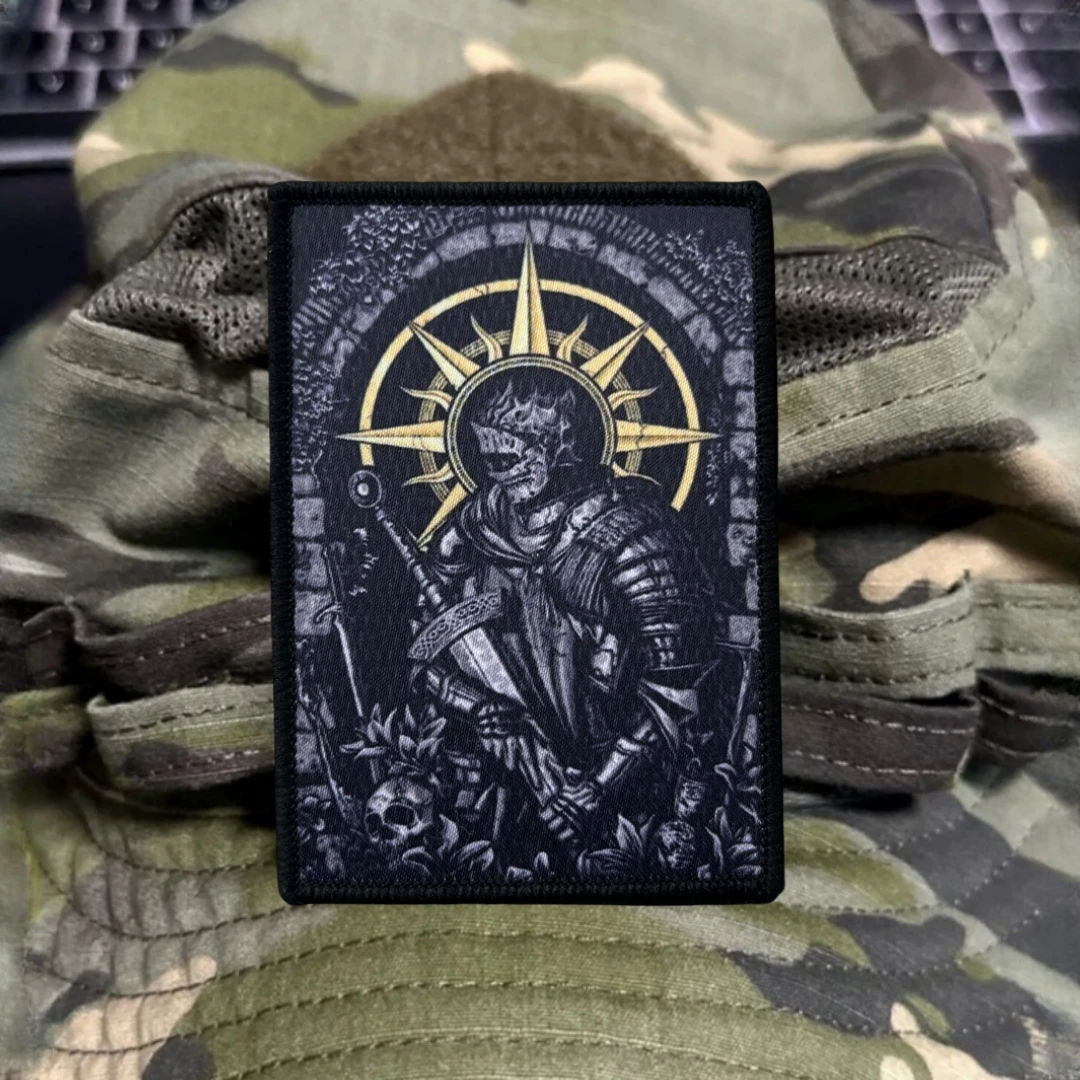 Parche táctico velcro bordado Dark Souls caballero esqueleto MOLLE - imagen 5