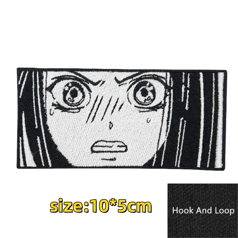 Parche moral anime ojos – Velcro bordado para mochila táctica - imagen 4