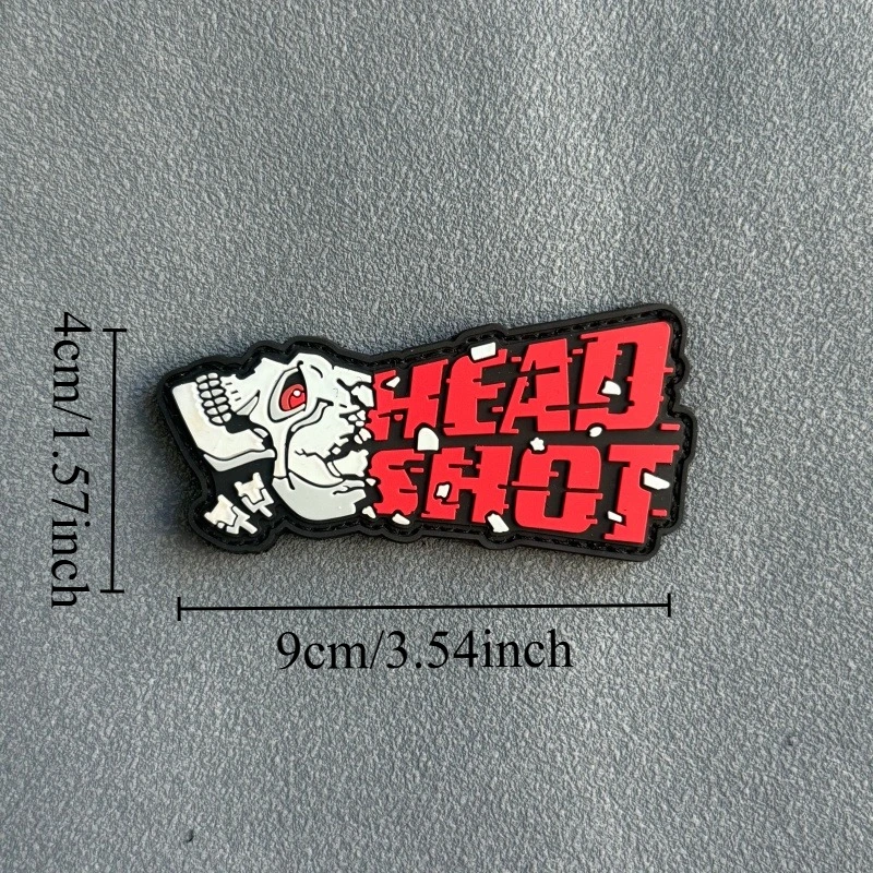 Headshot Parche Táctico Calavera PVC – Gancho y Bucle, Insignia Moral