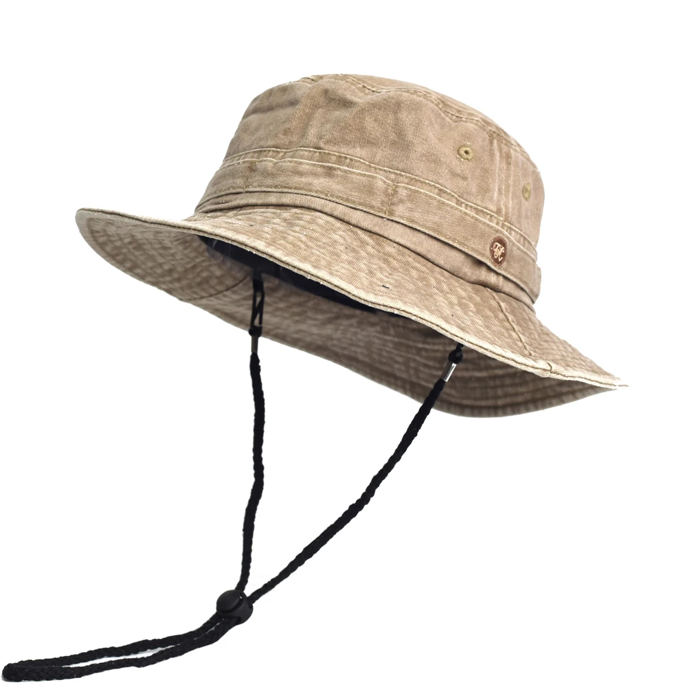 Sombrero de pesca algodón lavado estilo Panamá para sol exterior - imagen 4