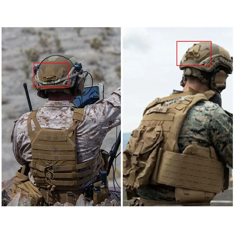 Panel de extensión táctico casco con velcro gancho y bucle - imagen 3