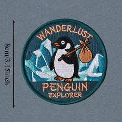 Parche bordado táctico PENGUIN EXPLORER con velcro para chaleco
