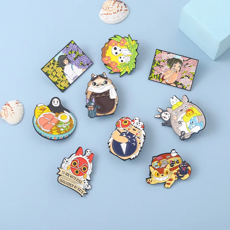 Broche metálico anime personajes japoneses – insignia esmaltada
