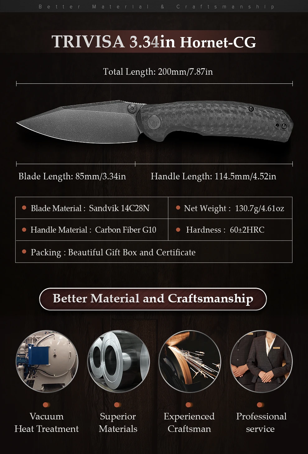 Detalle del mango y mecanismo