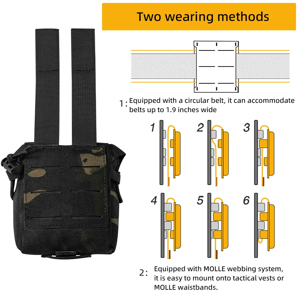 Bolsa táctica MOLLE camuflaje multifuncional para granadas Oxford - imagen 4