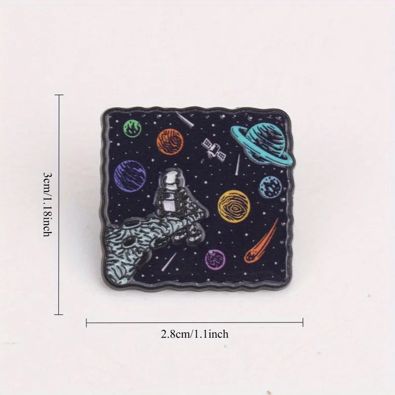 Parche distintivo Star Sea Nomad astronauta cromado, planeta multicolor