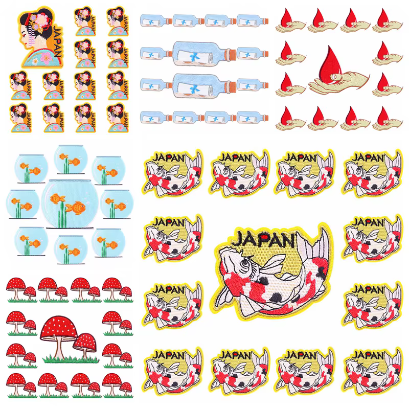 Prajna parches anime japonés bordados para ropa