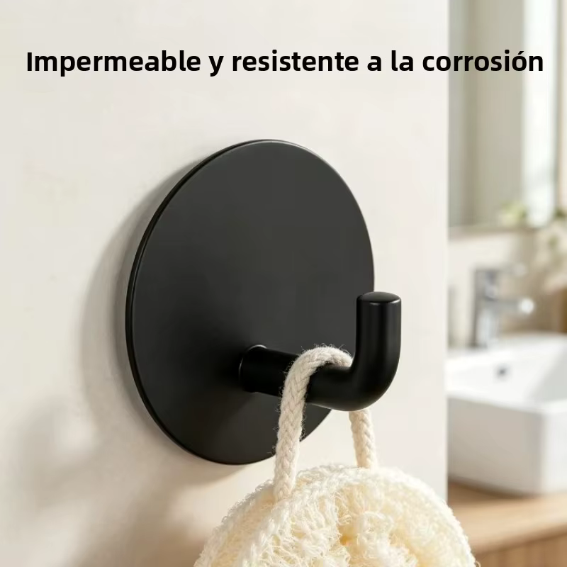 Gancho metálico adhesivo acero inoxidable para pared sin perforaciones - imagen 3
