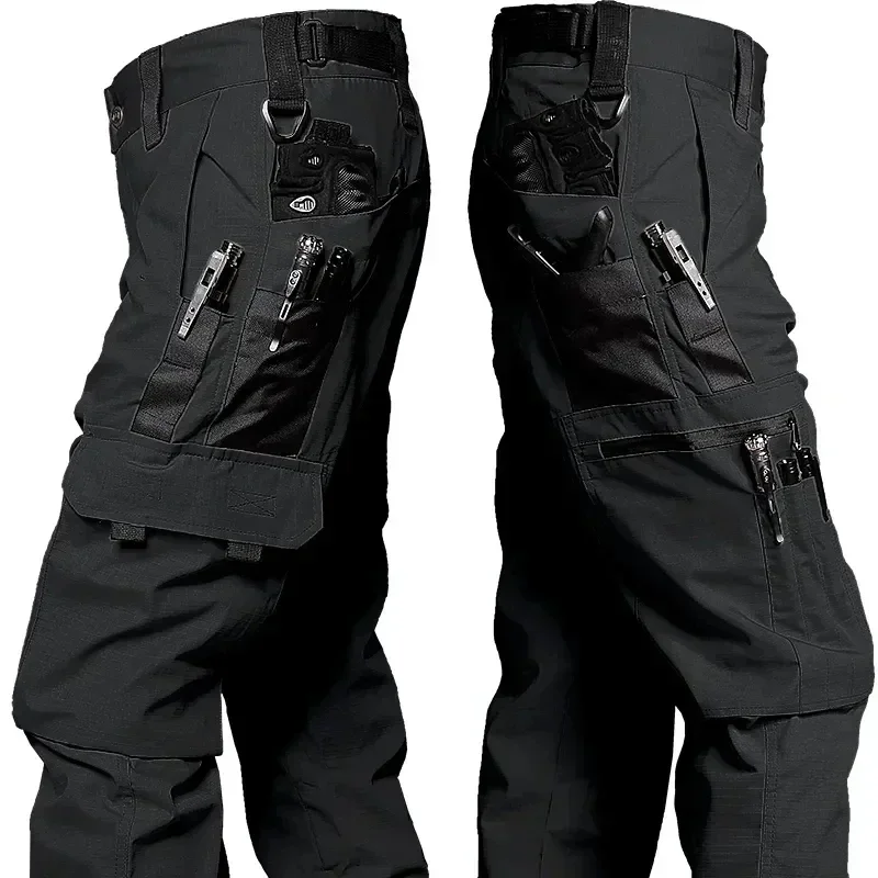 Pantalones tácticos impermeables con bolsillos cargo para hombre - imagen 4