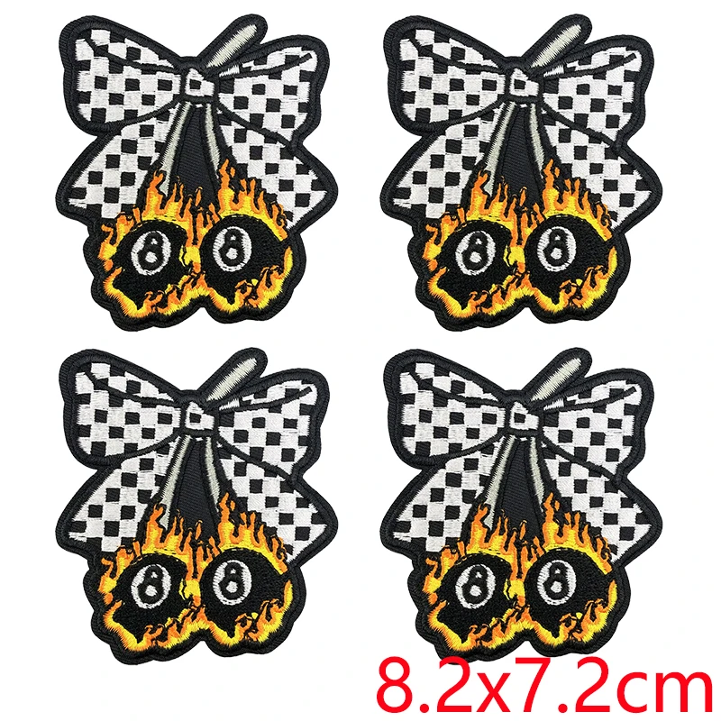 Parches bordados retro flame tatuaje planchables – Slogans para chaquetas y mochilas - imagen 4